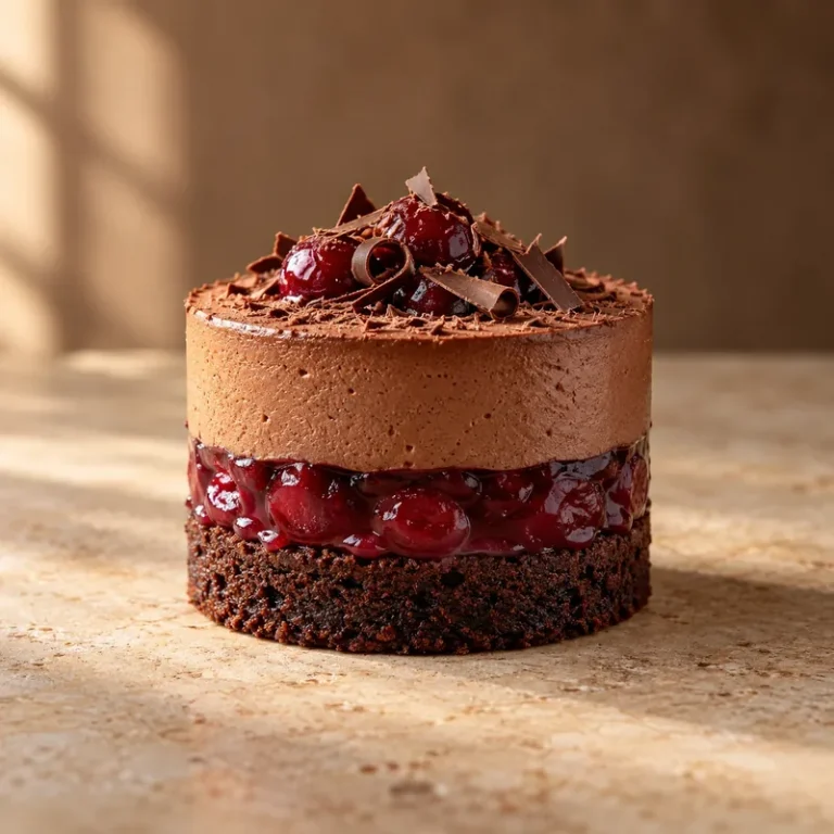 Sour Cherry Brownie Mousse